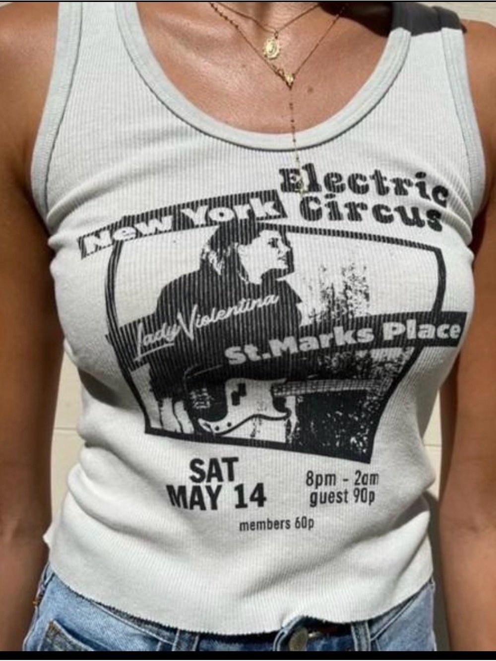 Brandy Melville John Galt  Ribbed Tank Top - New York Electric Circus
